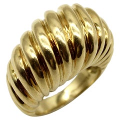 Vintage Tiffany & Co. 18K Gold Fluted Dome Ring