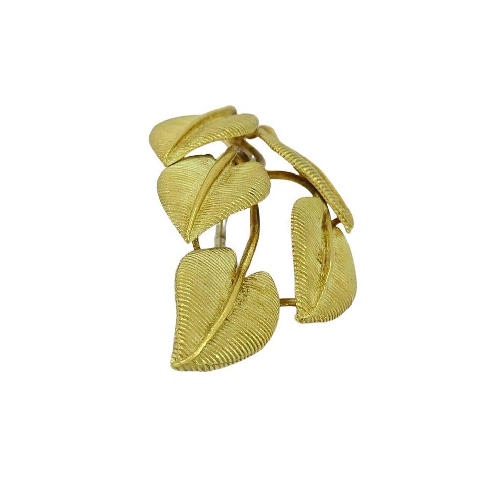 Vintage Tiffany & Co. 18k Gold Italian Leaf Pin Brooch 2