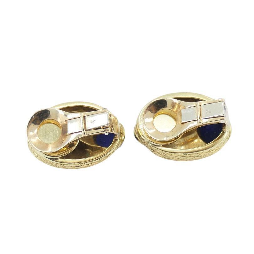 Vintage Tiffany & Co. 18k Gold Lapis Lazuli Turquoise Clip-on Earrings 1