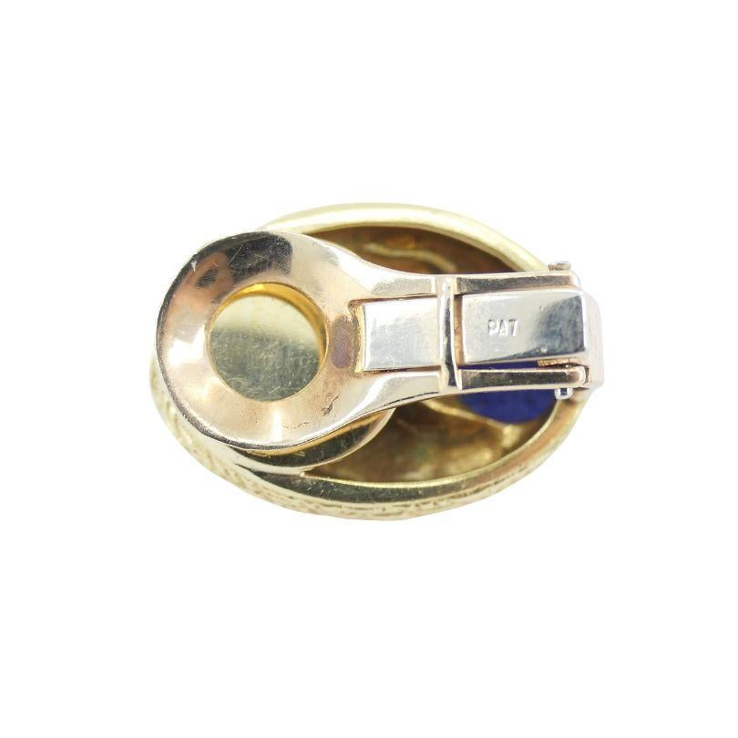 Vintage Tiffany & Co. 18k Gold Lapis Lazuli Turquoise Clip-on Earrings 3