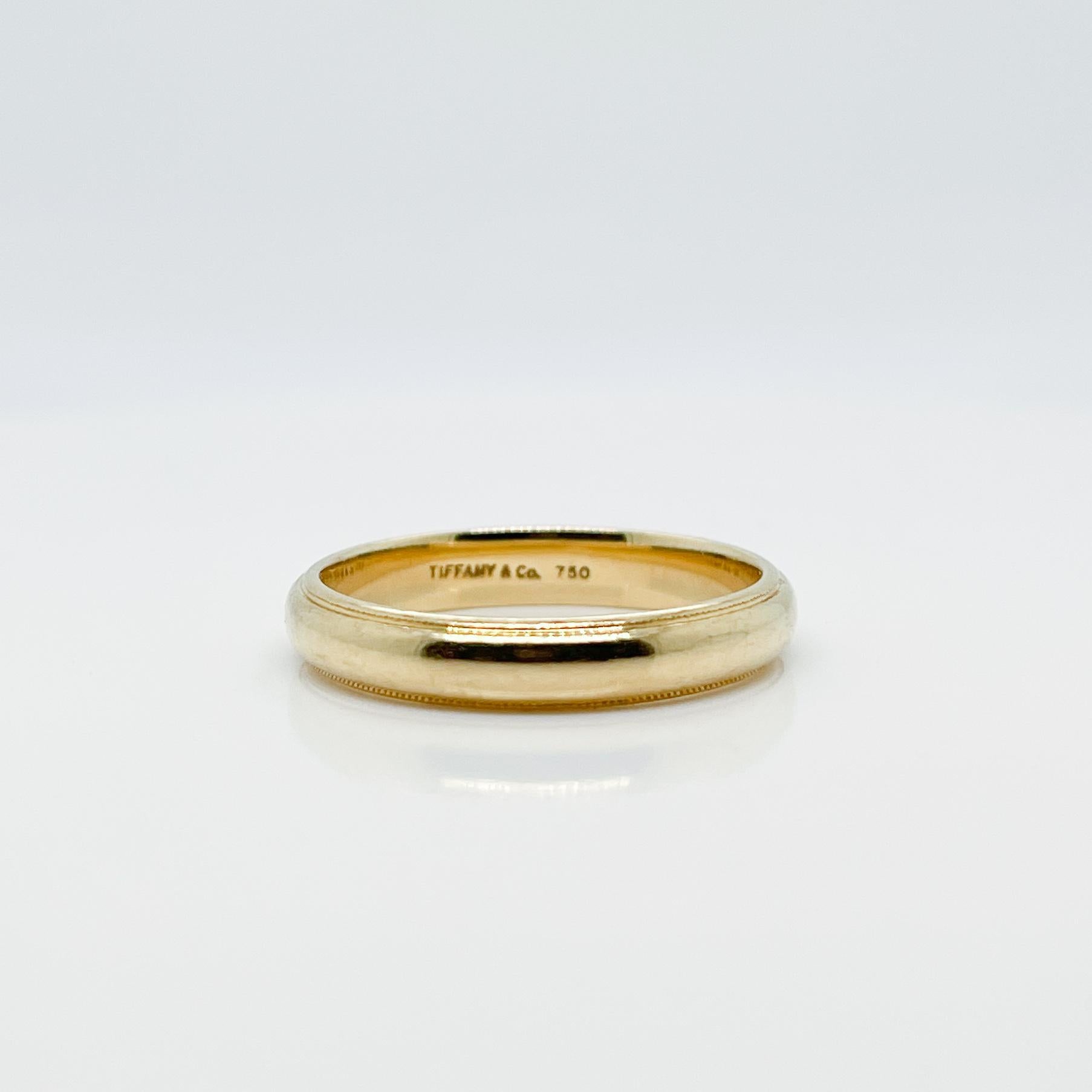 Retro Vintage Tiffany & Co. 18k Gold Men's Wedding Band or Ring