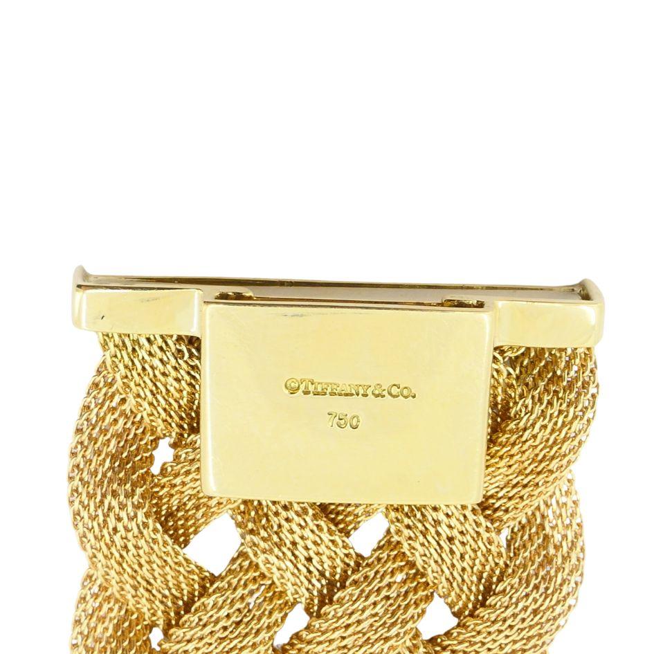 18 Karat Gold gewebtes, geflochtenes Mesh-Armband von Tiffany & Co., Vintage 6