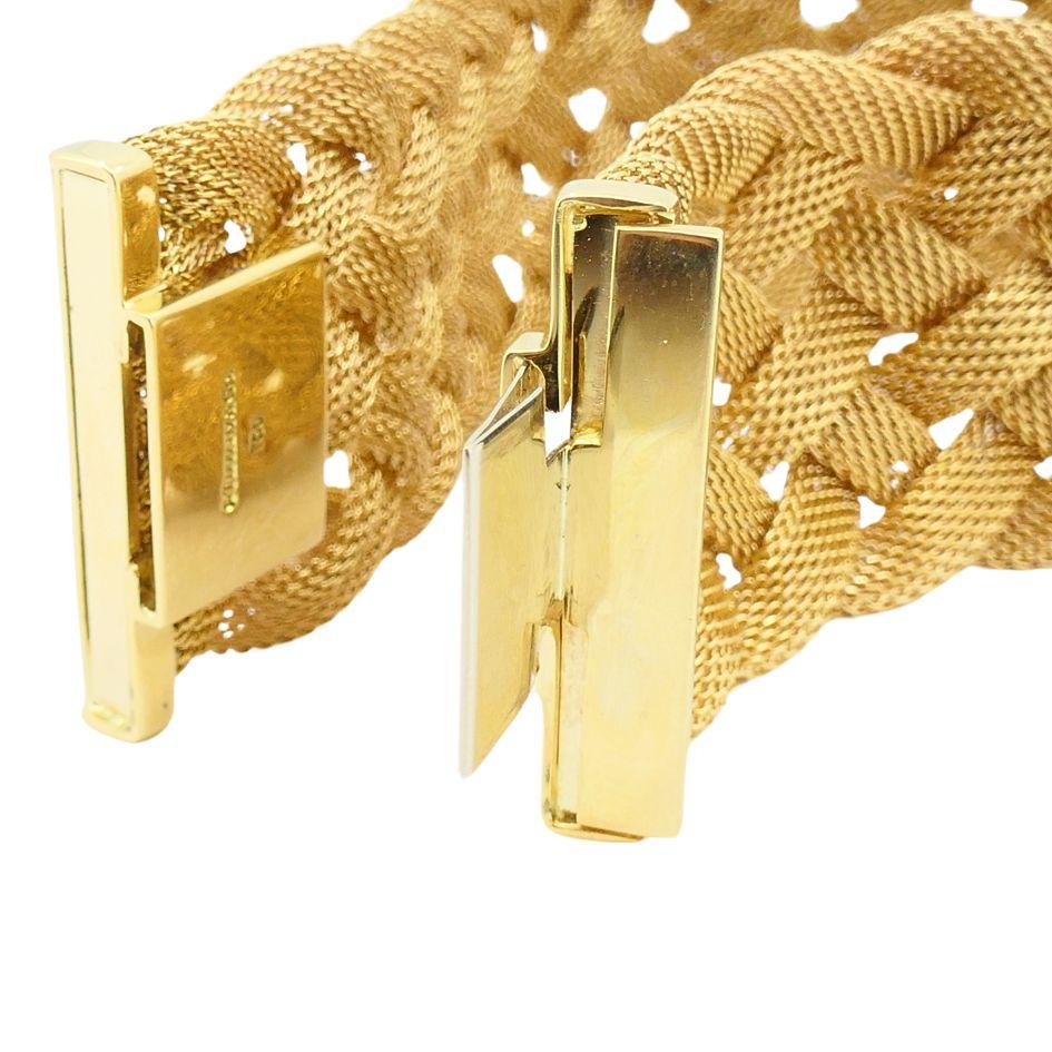 18 Karat Gold gewebtes, geflochtenes Mesh-Armband von Tiffany & Co., Vintage 4