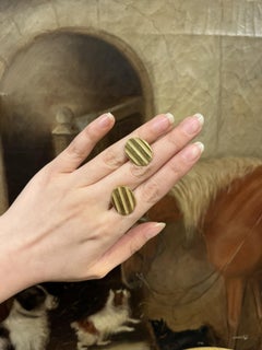 Vintage Tiffany & Co. 18K Gold Oval Textured Cufflink