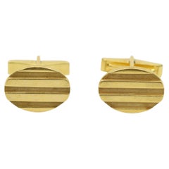 Tiffany & Co. Boutons de manchette vintage ovales texturés en or 18 carats