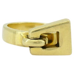 Vintage Tiffany & Co. 18k Gold Hinge Padlock Ring