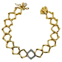 Vintage Tiffany & Co 18K Gold, Platinum and Diamond Bracelet by Paloma Picasso
