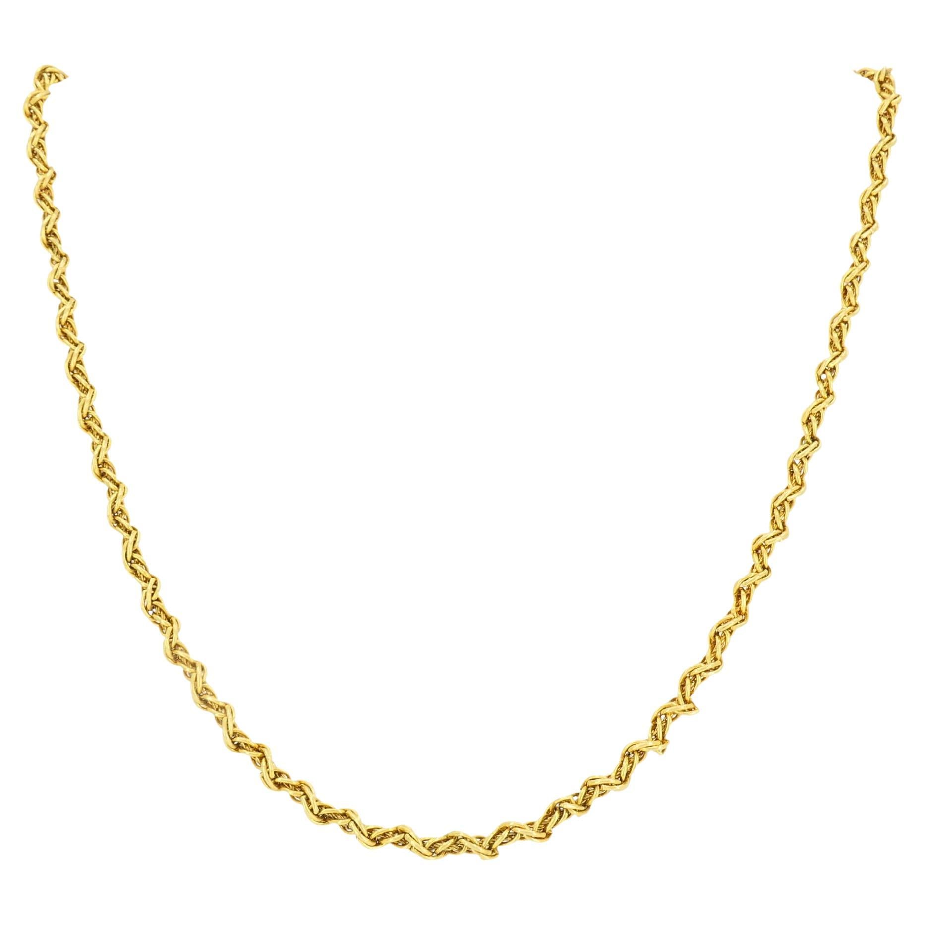 18k Rope Chain Vintage Tiffany and Co. 18k Gold Rope Chain Necklace, Germany 28 ...