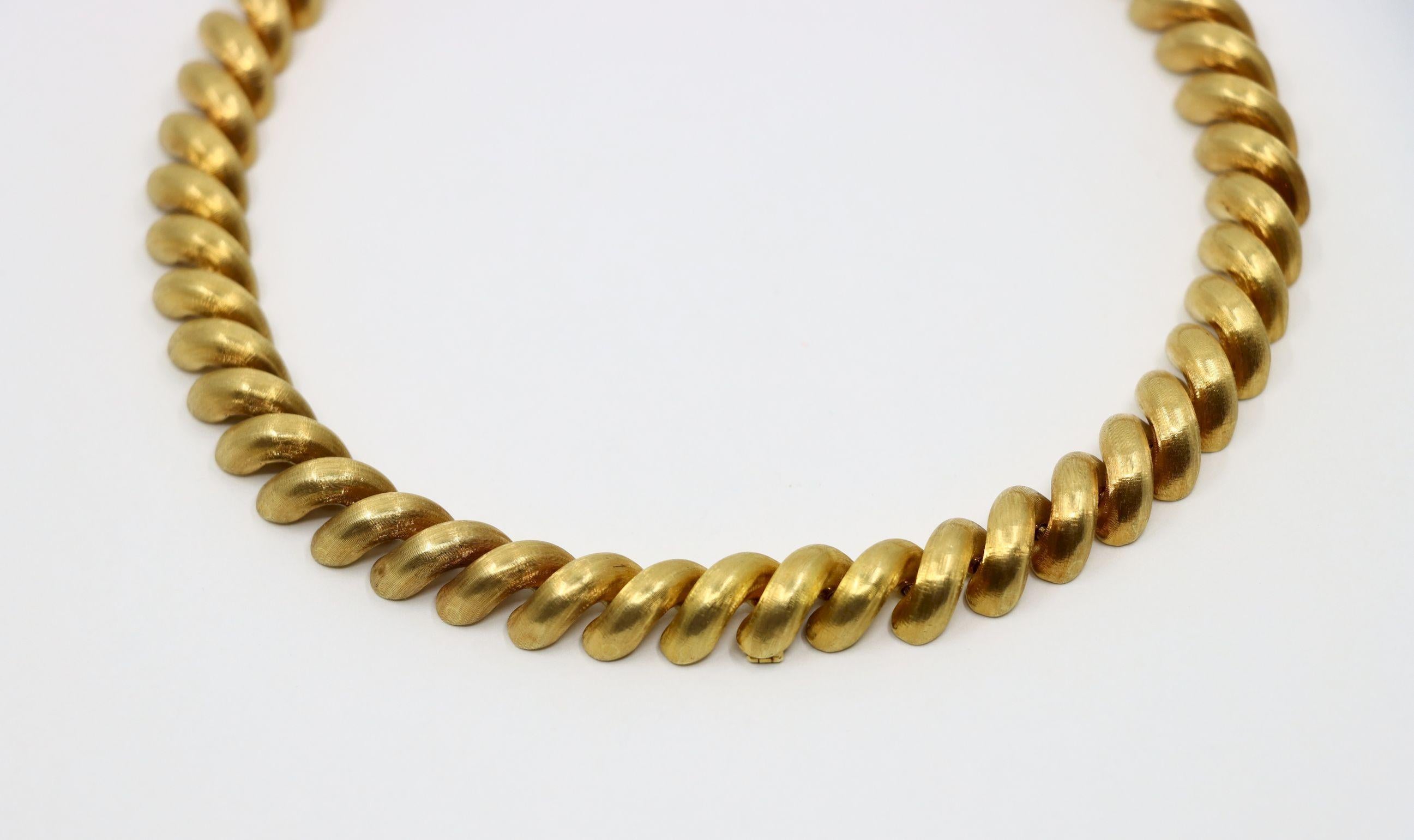 Vintage Tiffany & Co. Collana a catena San Marco in oro 18 carati In condizioni buone in vendita a Flushing, NY