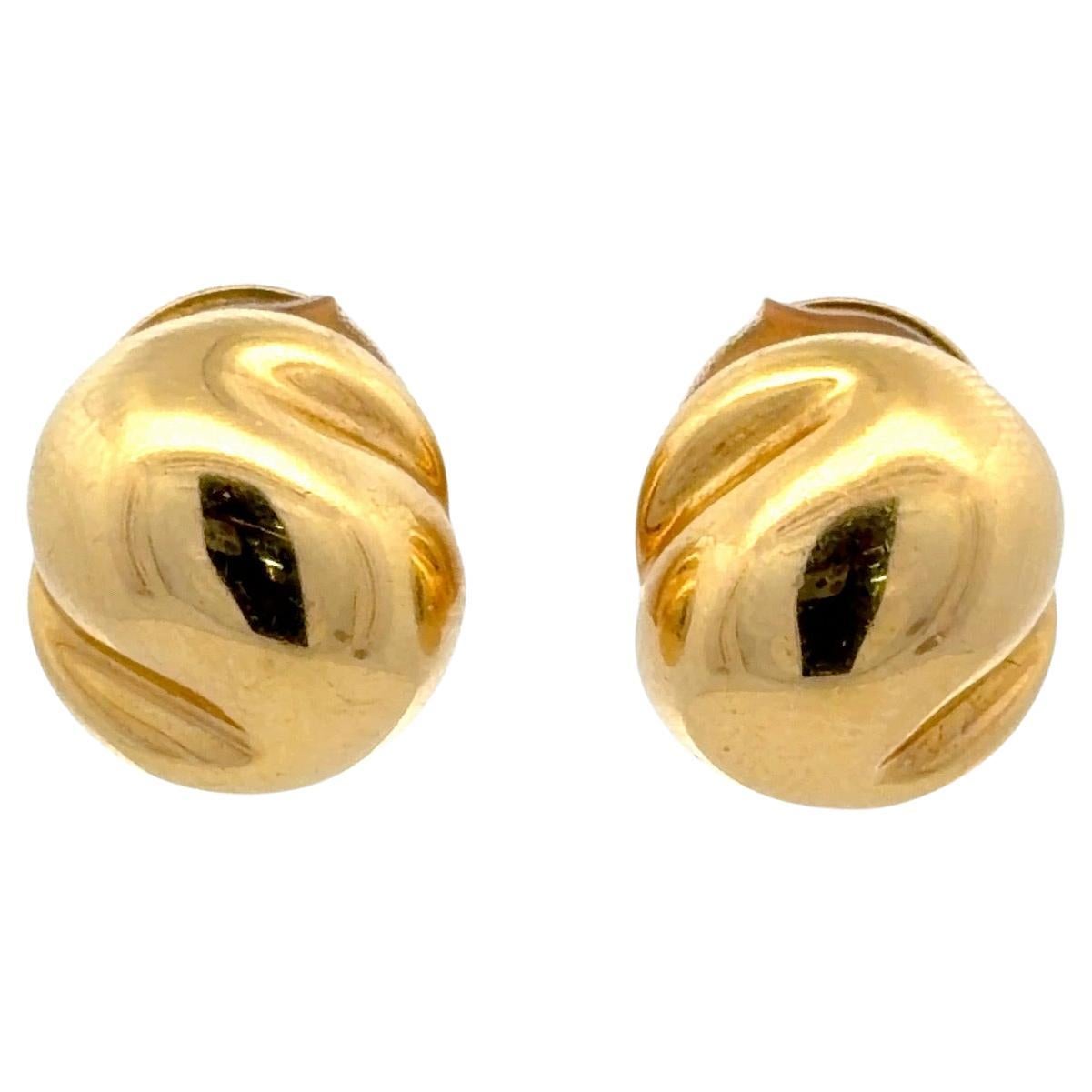 Vintage Tiffany & Co. 18K Gold Nierenmotiv Kuppel Ohrringe 13,2 Gramm CIRCA 1999
