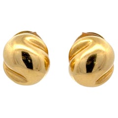 Vintage Tiffany & Co. 18K Gold Sculpted Dome Earrings 13.23 Grams Circa 1999
