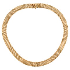Vintage Tiffany & Co 18k Gold Somerset Mesh Necklace