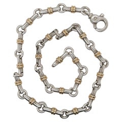 Vintage Tiffany & Co. 18K Gold & Sterling Silver Bar Link Chain or Necklace