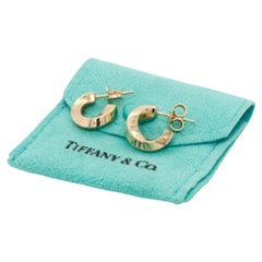Vintage Tiffany & Co. 18K Gold Twist Half Hoop Earrings