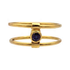 Vintage Tiffany & Co. 18K Reversible Elsa Peretti Ring Diamond Sapphire Size 6.5