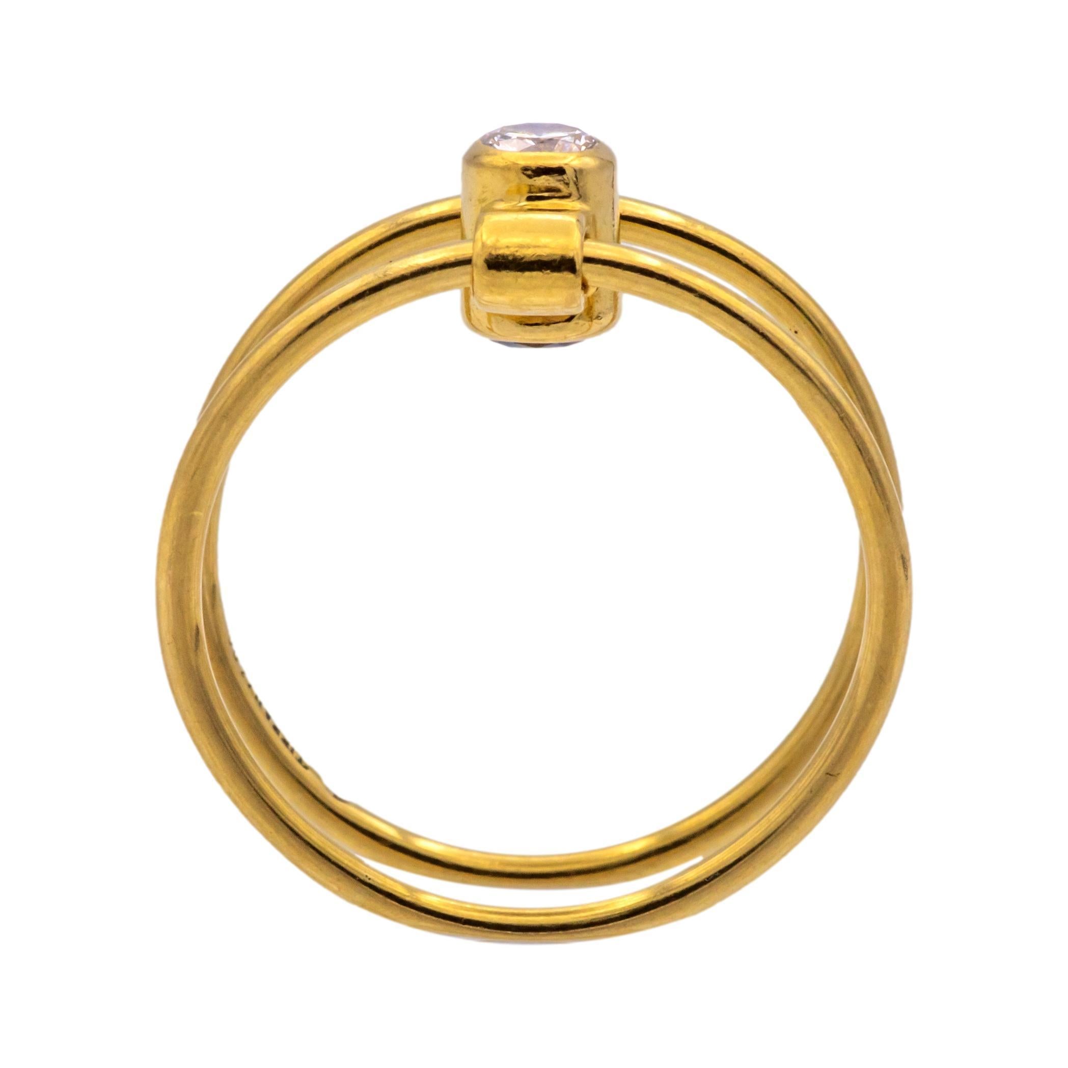 Vintage Tiffany & Co. 18K Reversible Elsa Peretti Ring Diamond Sapphire Size 6.5 2