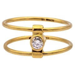 Vintage Tiffany & Co. 18K Reversible Elsa Peretti Ring Diamond Sapphire Size 6.5