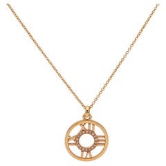 Vintage Tiffany & Co. 18K Rose Gold Atlas Diamond Pendant Necklace 16"
