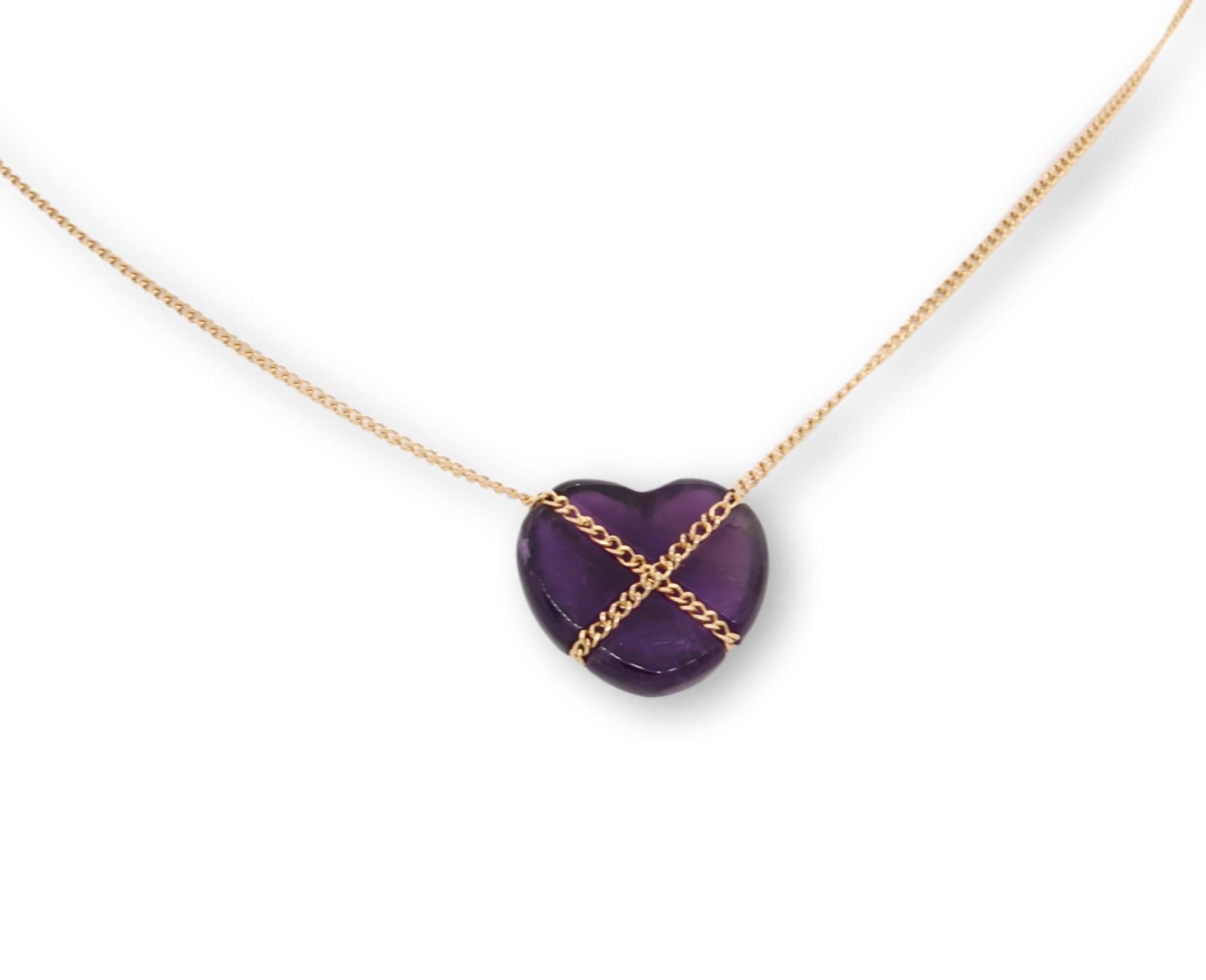 tiffany purple heart necklace