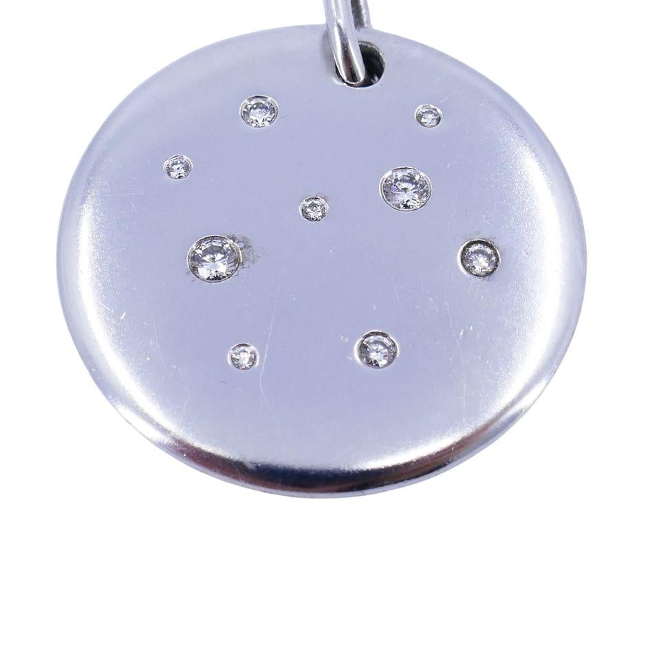 Femenino o masculino Colgante disco de diamantes vintage Tiffany & Co. de oro blanco de 18k en venta