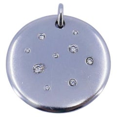 Ciondolo a forma di disco con diamante in oro bianco 18 carati di Tiffany & Co.