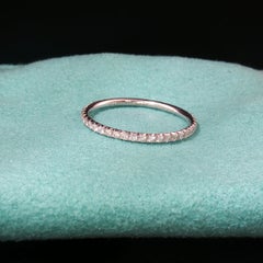 Vintage Tiffany & Co 18K White Gold Diamond Eternity Ring Sz 6.25 1.1g + Pouch