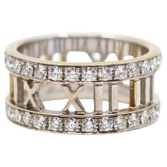Vintage Tiffany & Co 18K Weißgold Diamanten Open Atlas Ring
