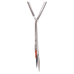 Vintage Tiffany & Co. 18K White Gold Multi Feather Lariat Necklace Ca. 2000's Vintage Tiffany & Co. 18K White Gold Multi Feather Lariat Necklace Ca. 2000's