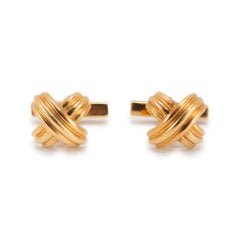 Vintage Tiffany & Co. 18K Yellow Gold 1992 Collection Signature X Cufflinks