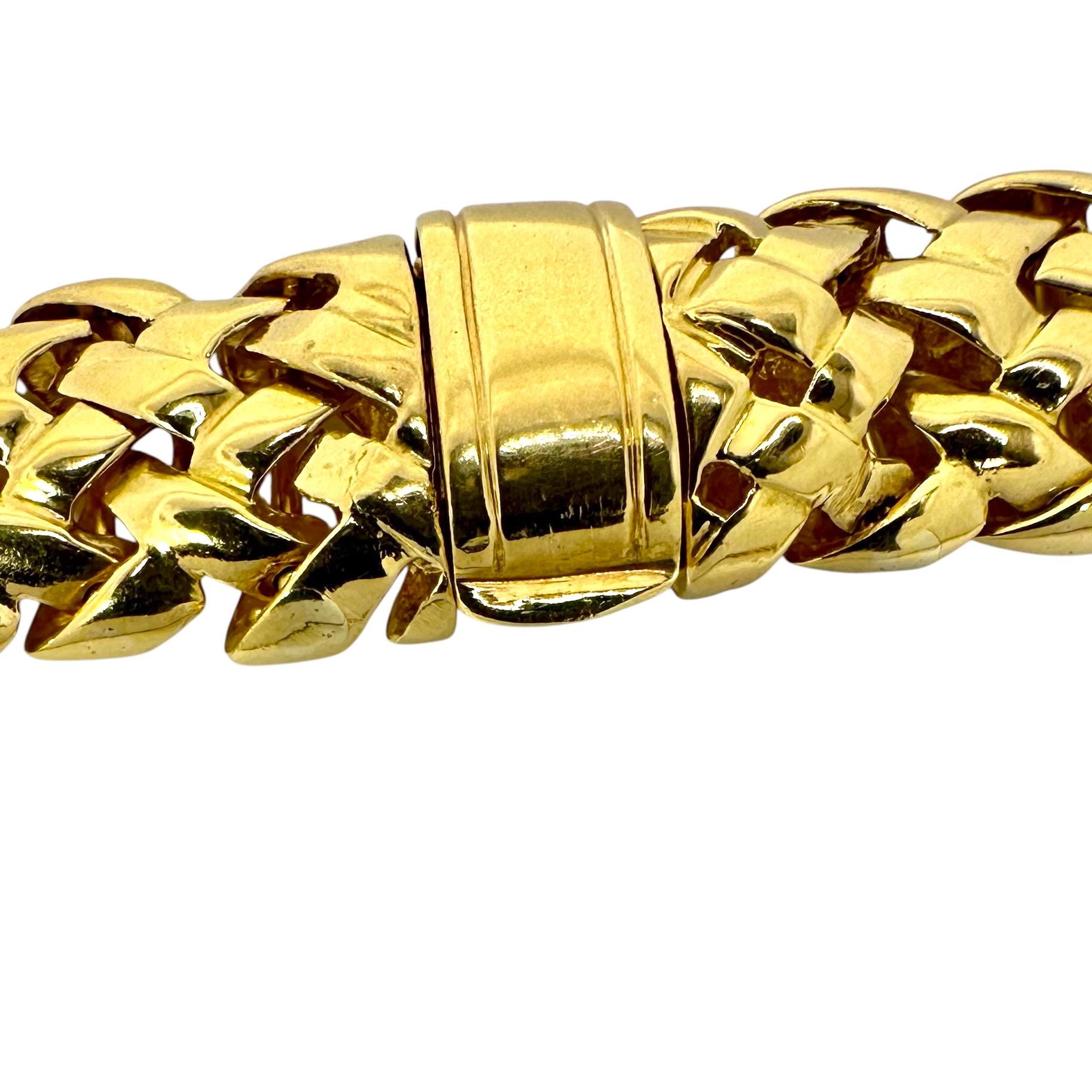 Brilliant Cut Vintage Tiffany & Co. 18K Yellow Gold and Diamond Vannerie Necklace For Sale