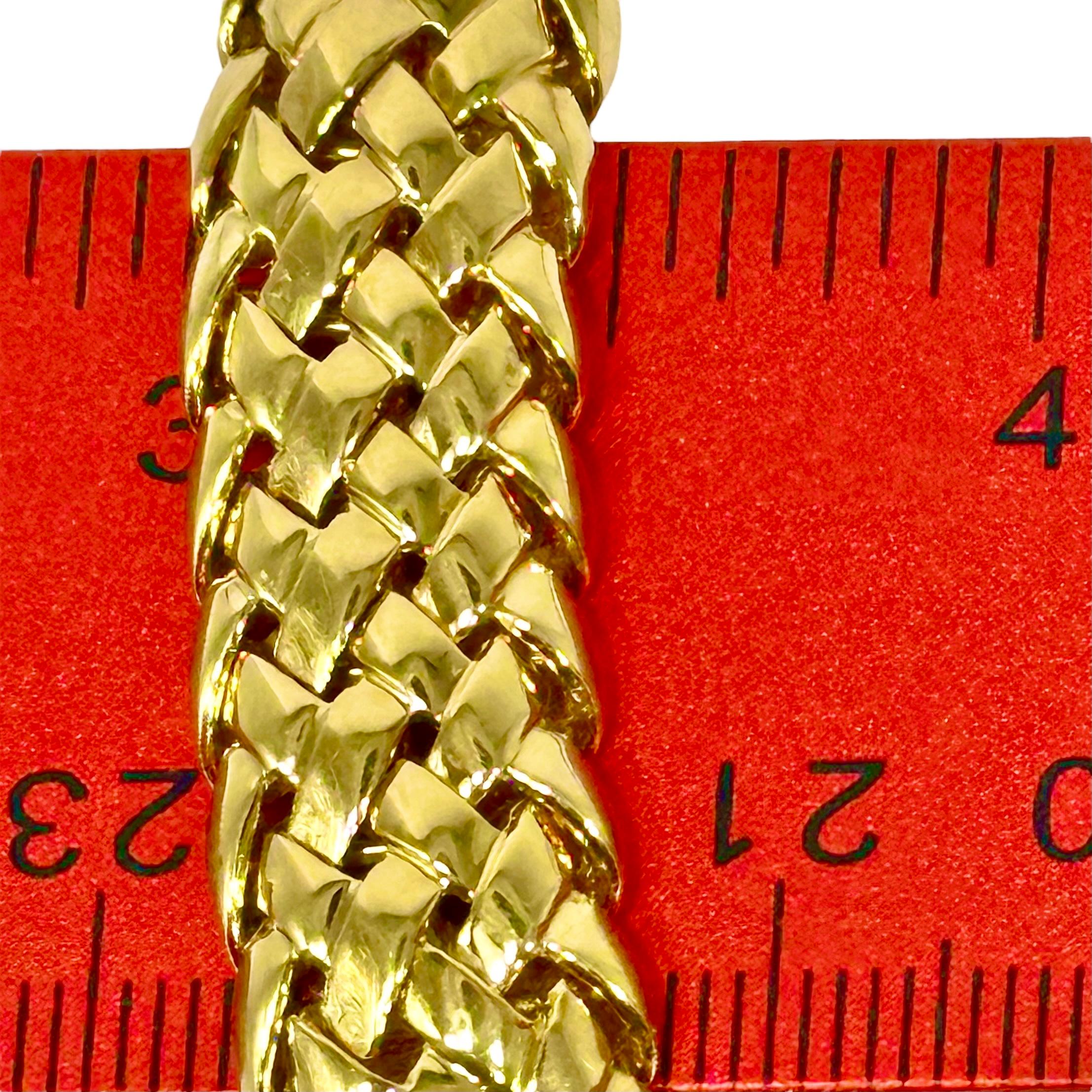 Vintage Tiffany & Co. 18K Yellow Gold and Diamond Vannerie Necklace For Sale 2