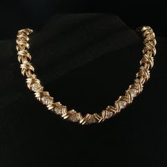 Vintage Tiffany & Co. 18K Yellow Gold and Diamond X Collection Necklace