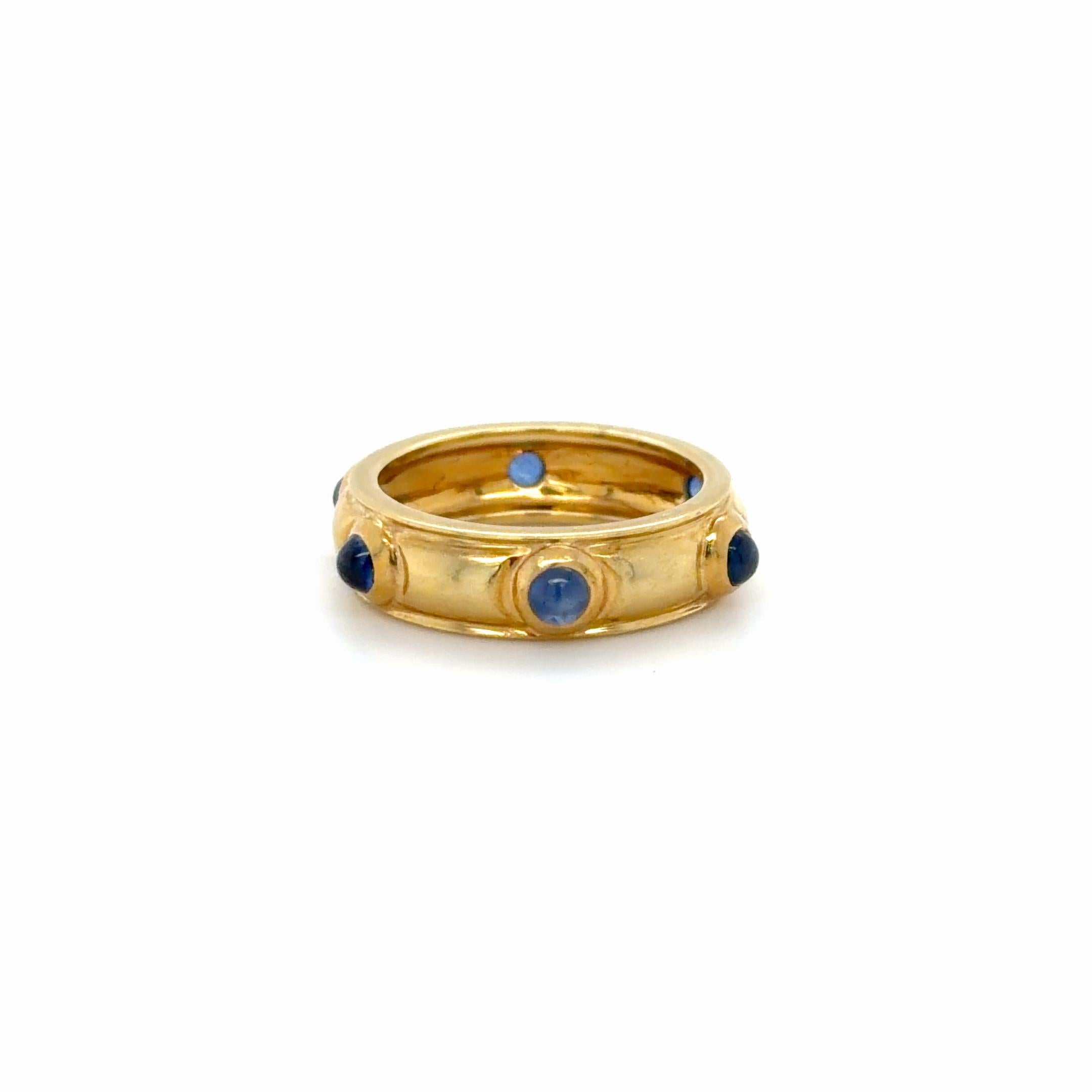 Cabochon Vintage Tiffany & Co., anello in oro giallo 18 carati e zaffiro in vendita