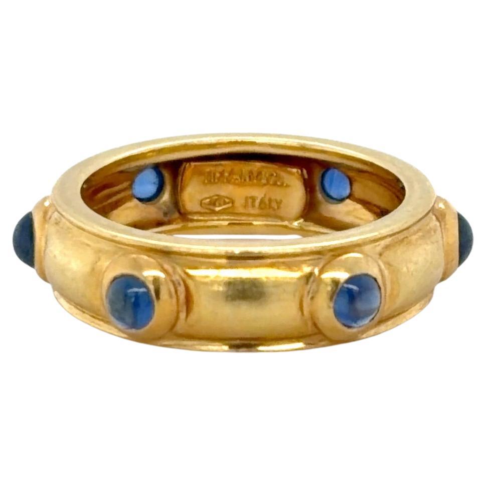 Vintage Tiffany & Co., anello in oro giallo 18 carati e zaffiro