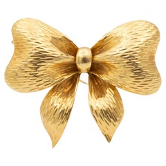Vintage Tiffany & Co. 18K Yellow Gold Bow Pin Brooch