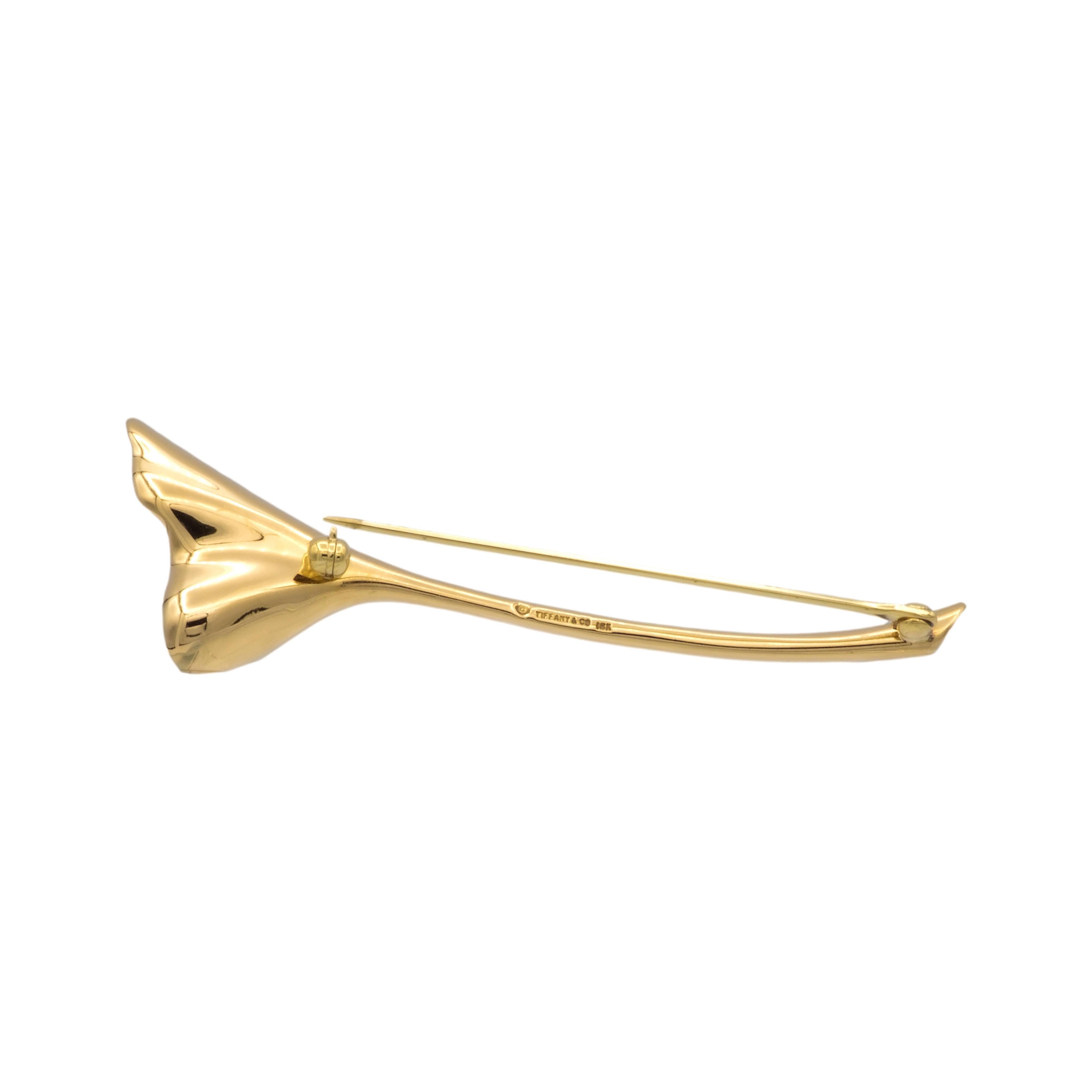 Women's Vintage Tiffany & Co. 18K Yellow Gold Cala Lilly Flower Brooch