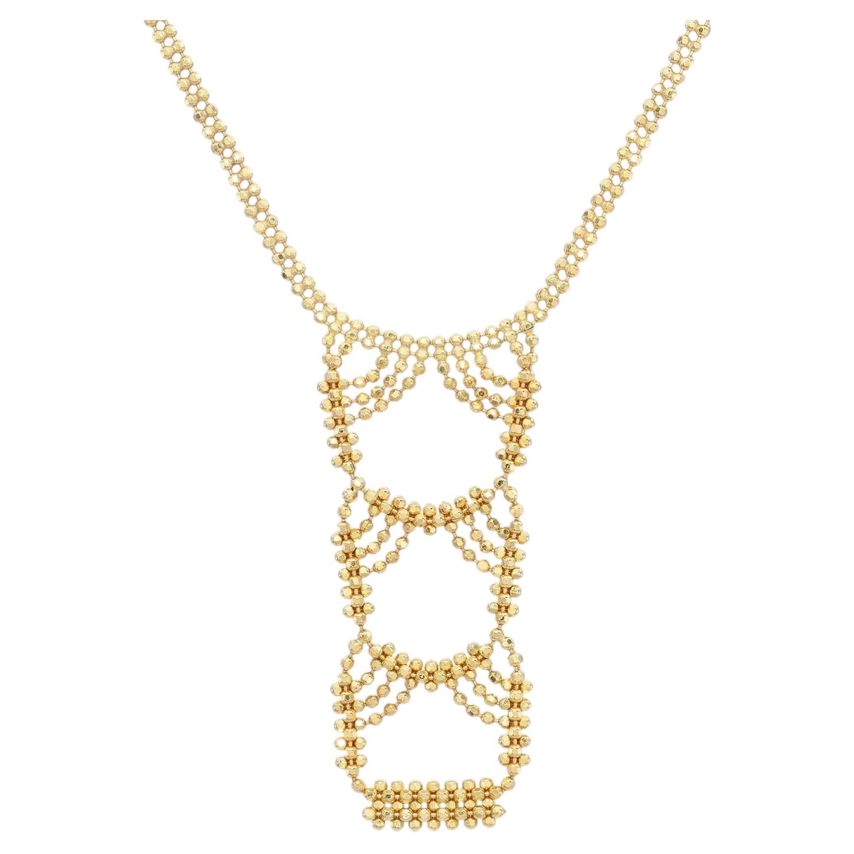Vintage Tiffany & Co. 18k Yellow Gold Cascading Bead Necklace