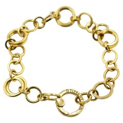 Vintage Tiffany & Co. 18K Yellow Gold Circle Link Bracelet 7.25” 18.8g Italy 750