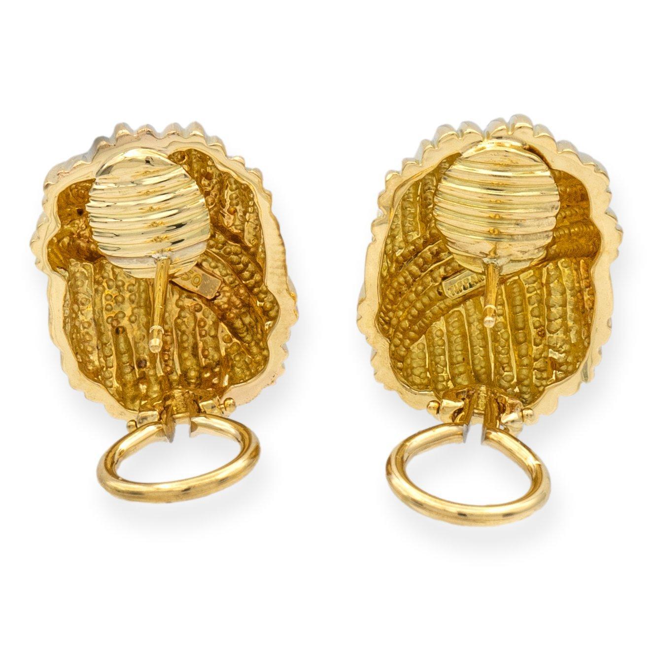 18 Karat Gelbgold-Ohrclips von Tiffany & Co, Vintage im Zustand „Hervorragend“ in New York, NY