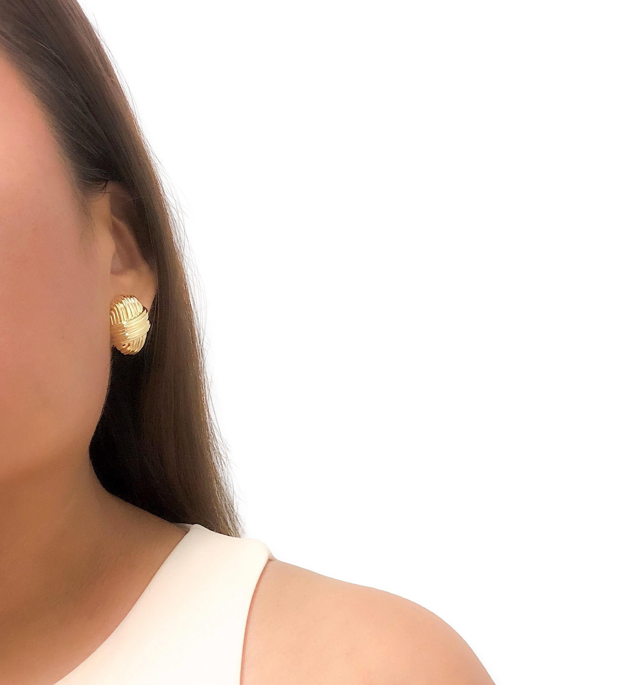 18 Karat Gelbgold-Ohrclips von Tiffany & Co, Vintage Damen