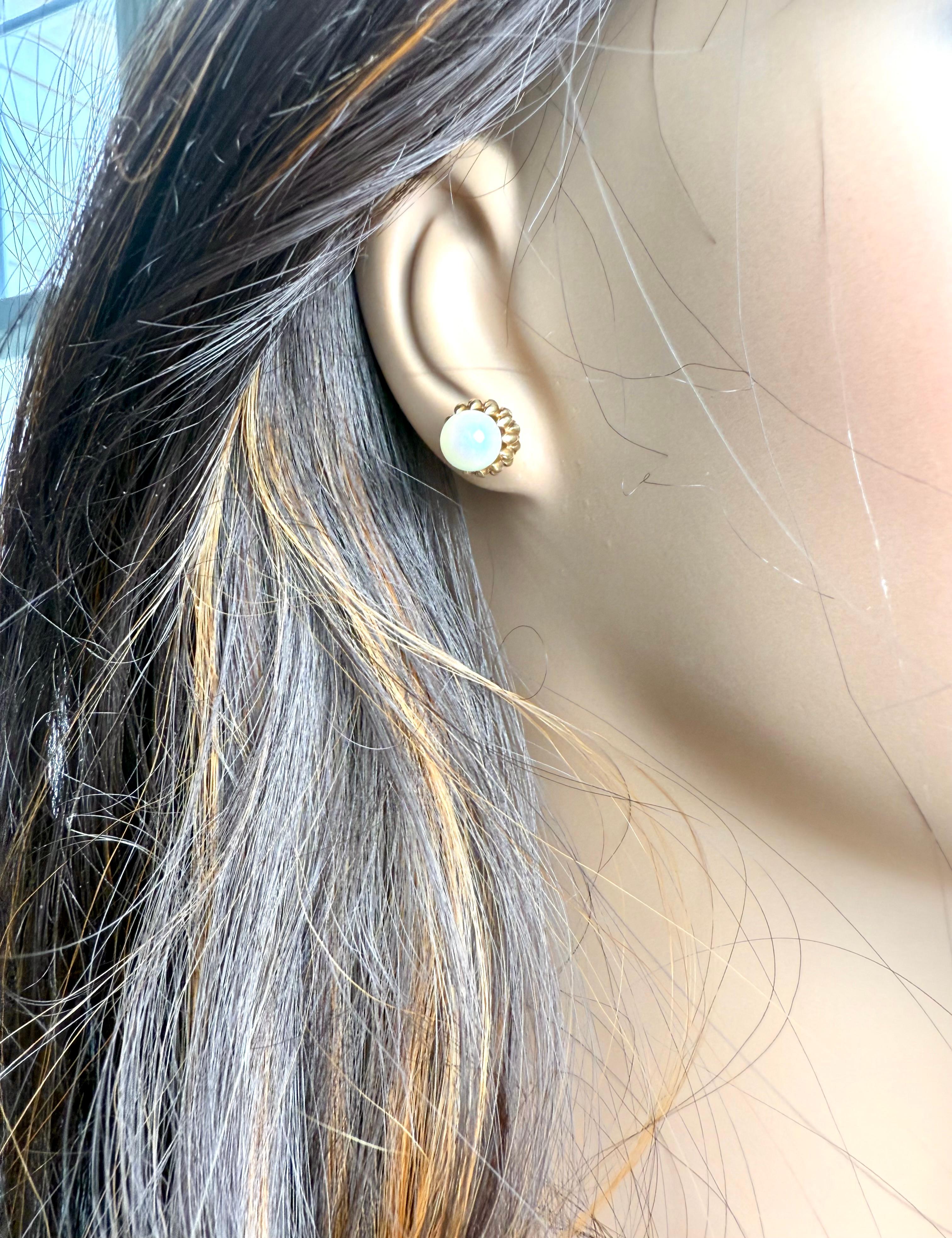 Vintage Tiffany Co 18K Yellow Gold Cultured Pearl Petal Basket Stud Earrings 5