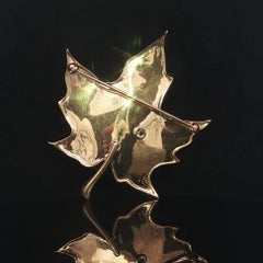 Vintage Tiffany & Co. 18k Yellow Gold Diamond Amazing Detailed Large Leaf Brooch