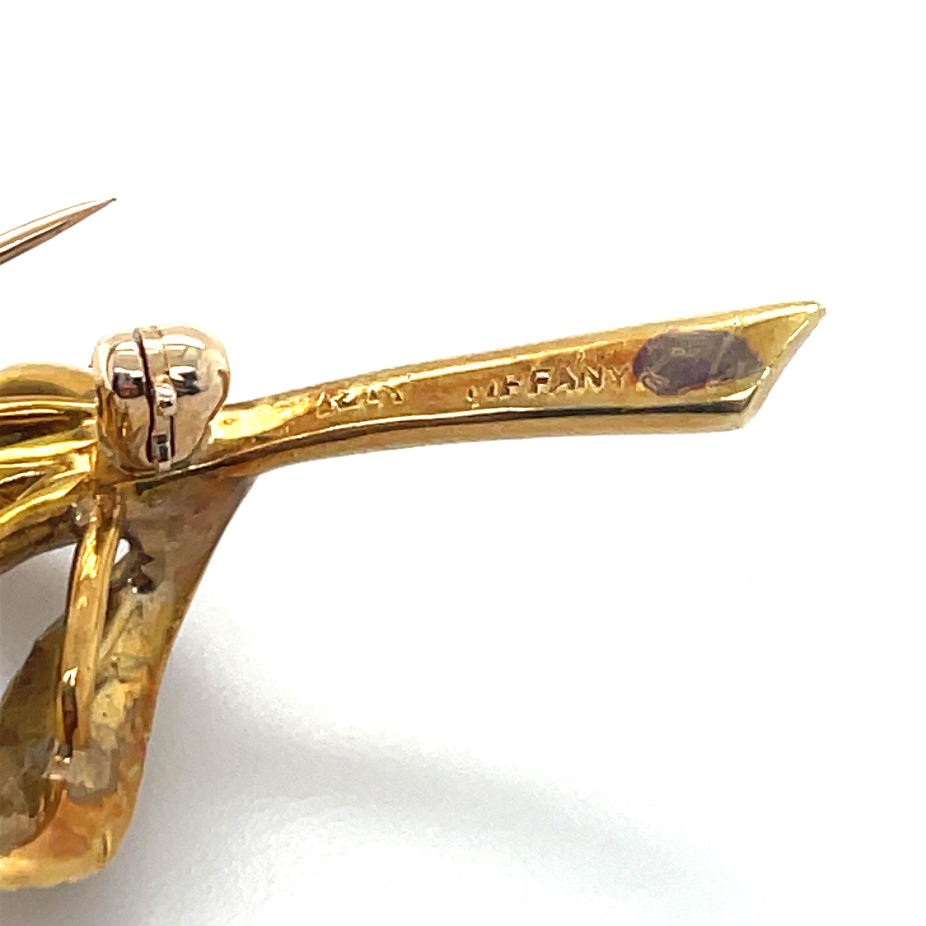 Vintage Tiffany & Co. 18K Yellow Gold, Diamond and Cultured Pearl Branch Brooch In Excellent Condition In Chicago, IL