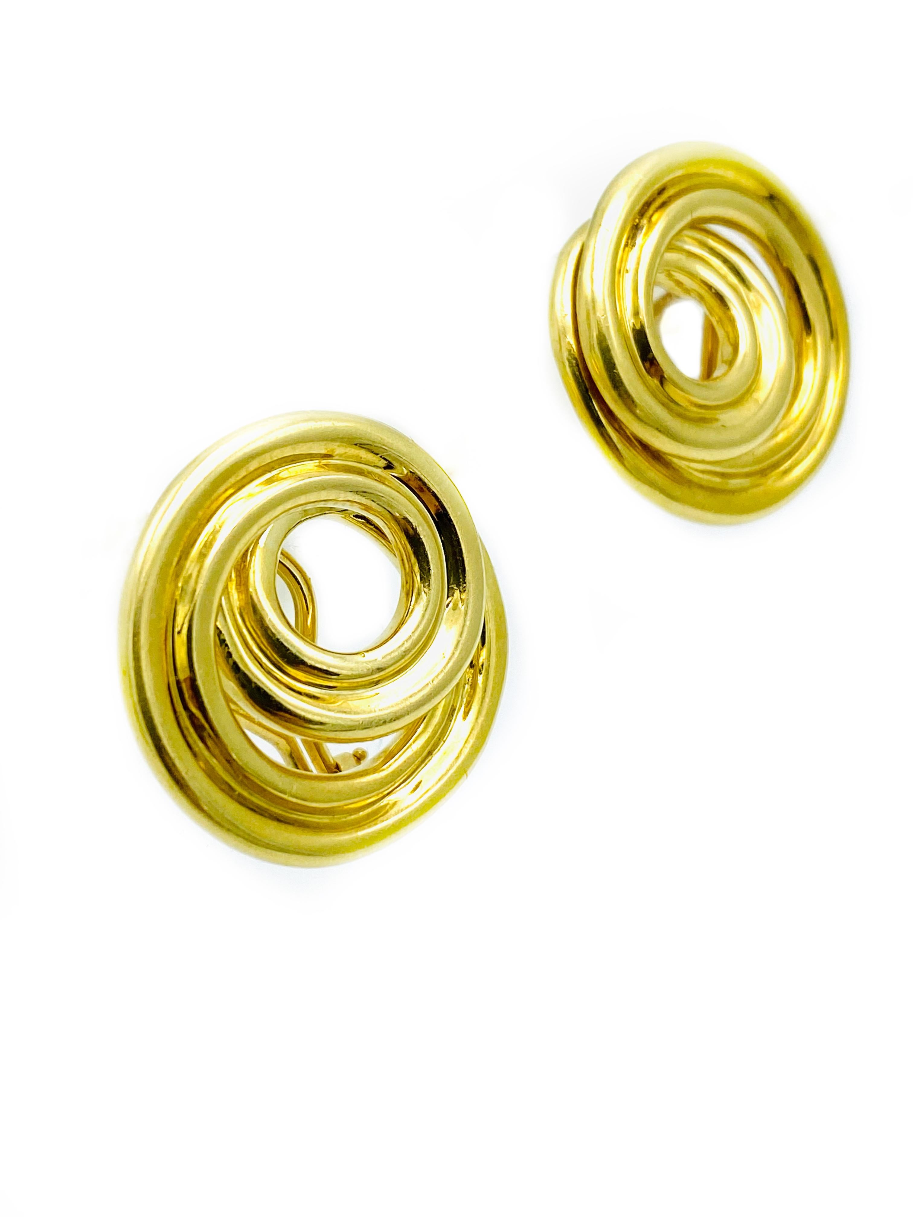 Vintage Tiffany & Co. 18K Yellow Gold Earrings In Excellent Condition In Beverly Hills, CA