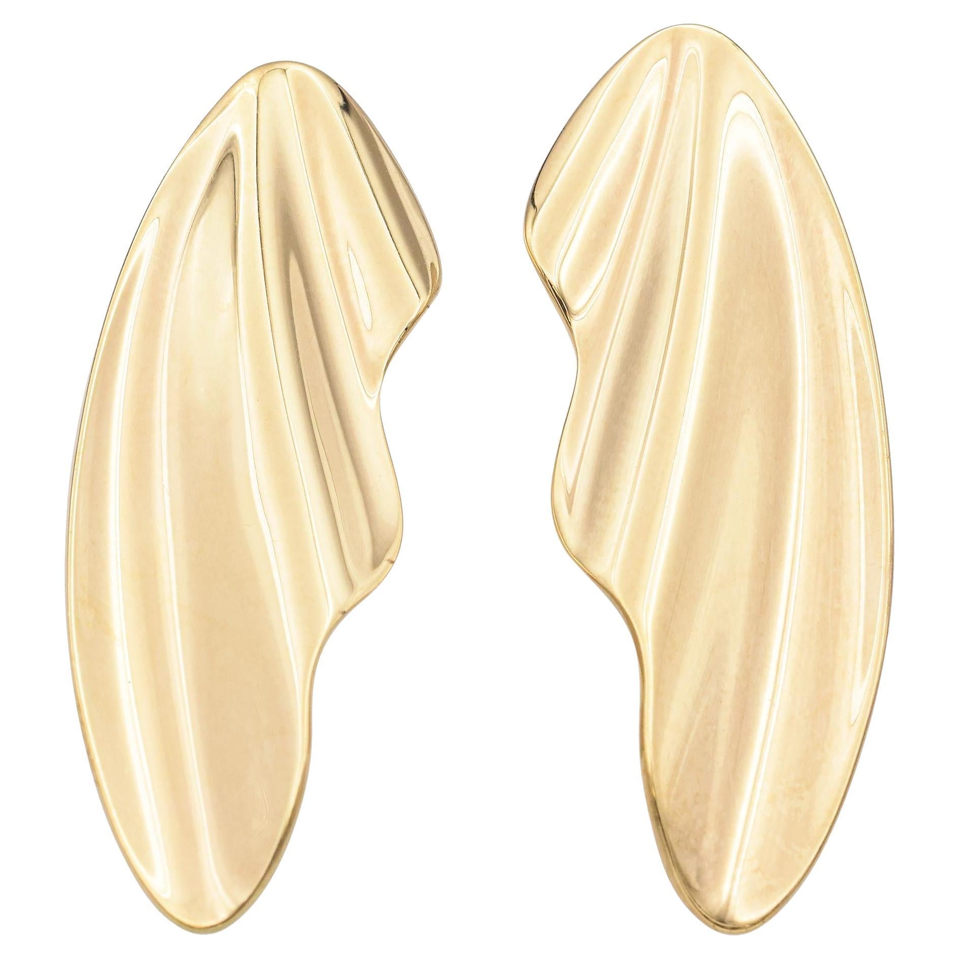 Vintage Tiffany & Co 18k Yellow Gold Elsa Peretti High Tide Small Earrings