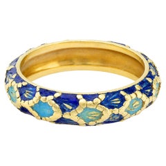 Fascia vintage in oro giallo 18 carati con smalto di Tiffany & Co.
