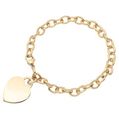 Vintage Tiffany & Co. 18k Yellow Gold Heart Lock Link Bracelet