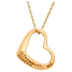 Vintage Tiffany & Co. 18K Yellow Gold Heart Pendant Necklace