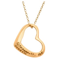 Vintage Tiffany & Co. 18K Yellow Gold Heart Pendant Necklace