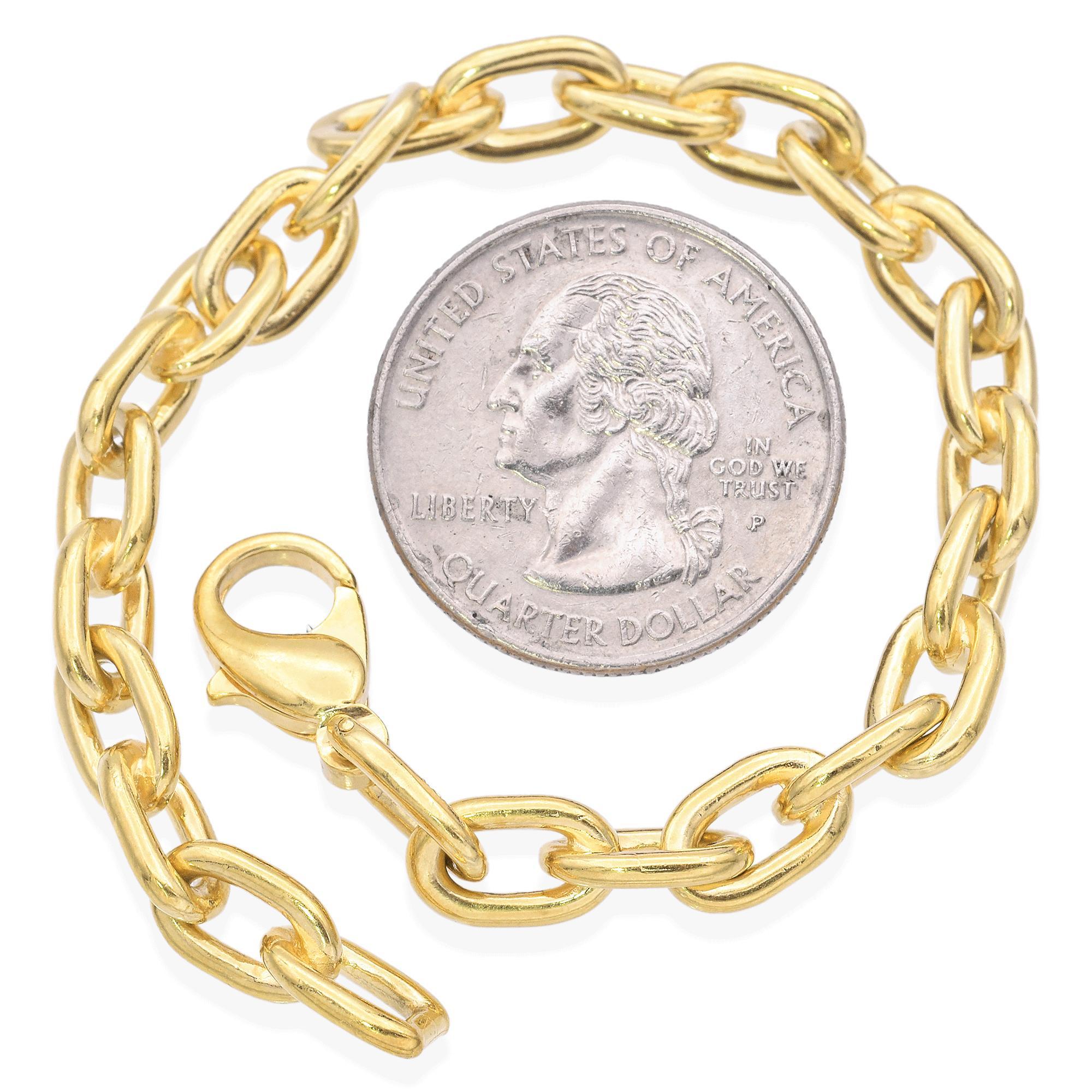 Vintage Tiffany & Co. 18K Yellow Gold Heavy Oval Link Chain Bracelet 1